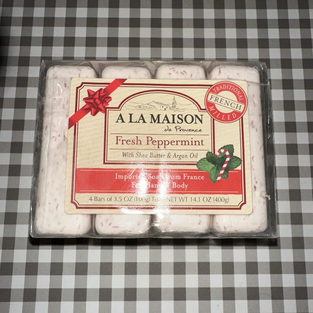 A La Maison de Provence Fresh Peppermint Soap4 Bars French Milled